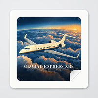 Thumbnail for Bombardier Global Express XRS - 3D + Name - Square Sticker - Peel