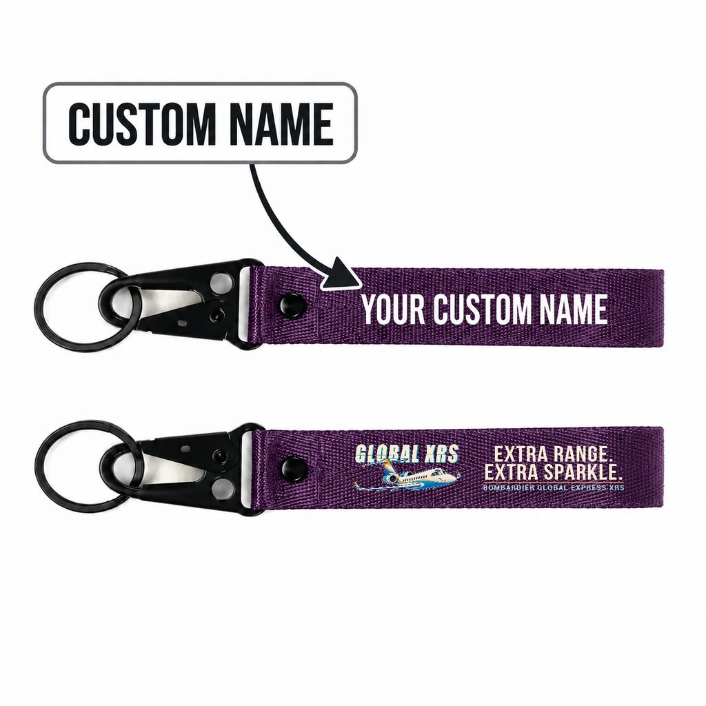 Bombardier Global Express XRS Hawk-Shaped Key Chains - Purple - Cartoon - Personalized