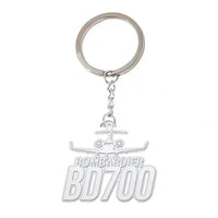 Thumbnail for Bombardier Global Express XRS - Hollow Key Chain - Heritage - Silver
