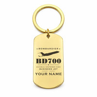 Thumbnail for Bombardier Global Express XRS - Key Chain - Heritage + Name - Gold