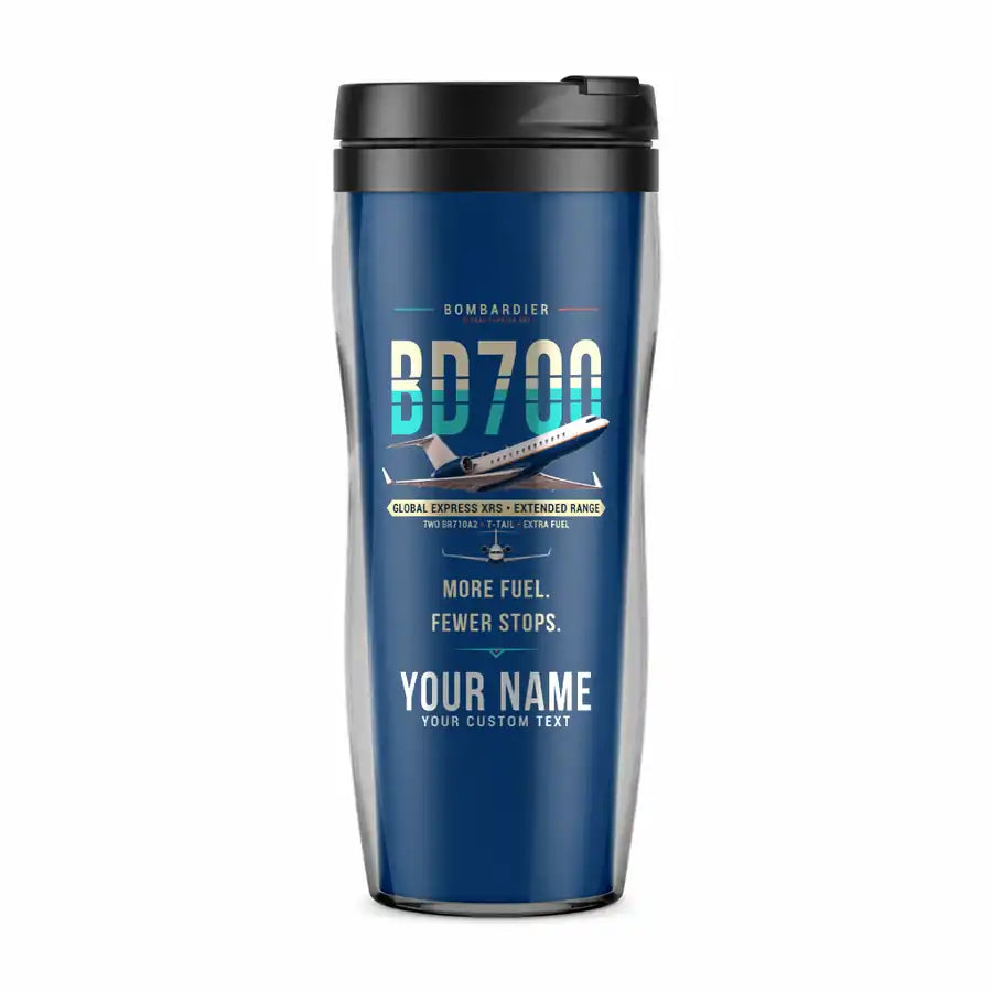 Bombardier Global Express XRS - Original + Name - Plastic (No Holder) - Blue