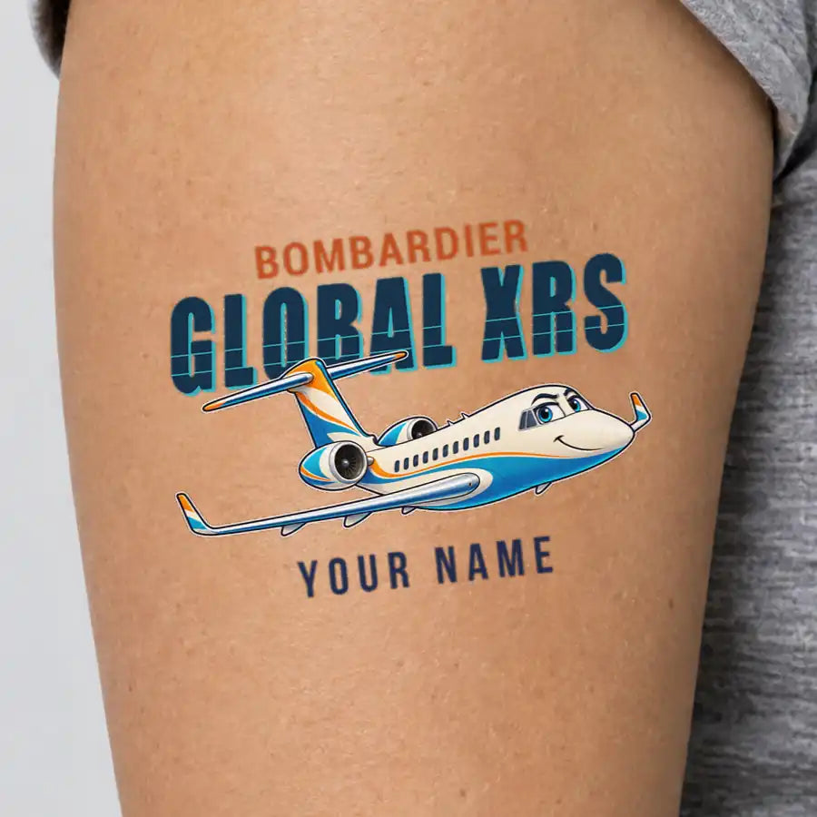 Bombardier Global Express XRS - Tattoo - Cartoon + Name