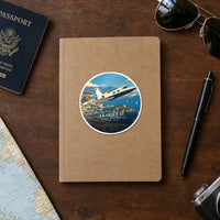 Thumbnail for Bombardier Learjet 23 - 3D + Name - Circle Sticker - Notebook