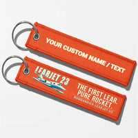 Thumbnail for Bombardier Learjet 23 Aviator Key Chains - Orange - Cartoon - Personalized
