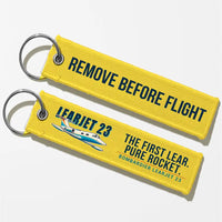 Thumbnail for Bombardier Learjet 23 Aviator Key Chains - Yellow - Cartoon - Remove Before Flight