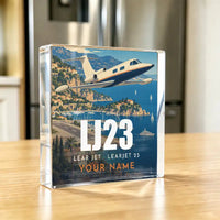 Thumbnail for Bombardier Learjet 23 - Crystal Ornament - 3D + Name - Kitchen