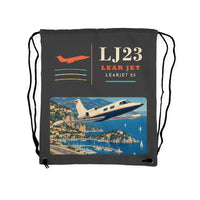 Thumbnail for Bombardier Learjet 23 - Drawstring Bag - Classic - Gray