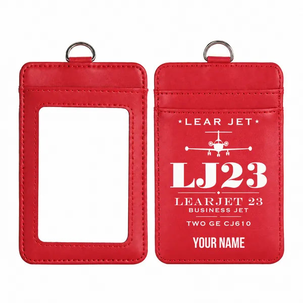 Bombardier Learjet 23 - Heritage - ID Card Holder - Red + Name