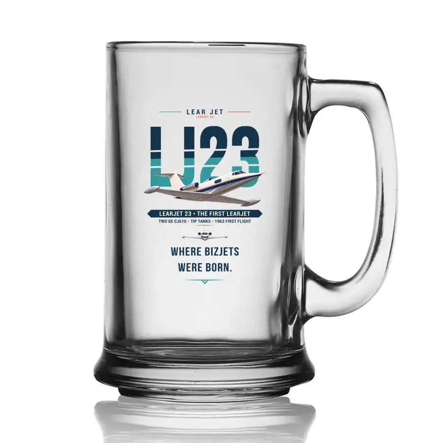 Bombardier Learjet 23 - Original - Beer Glass with Holder