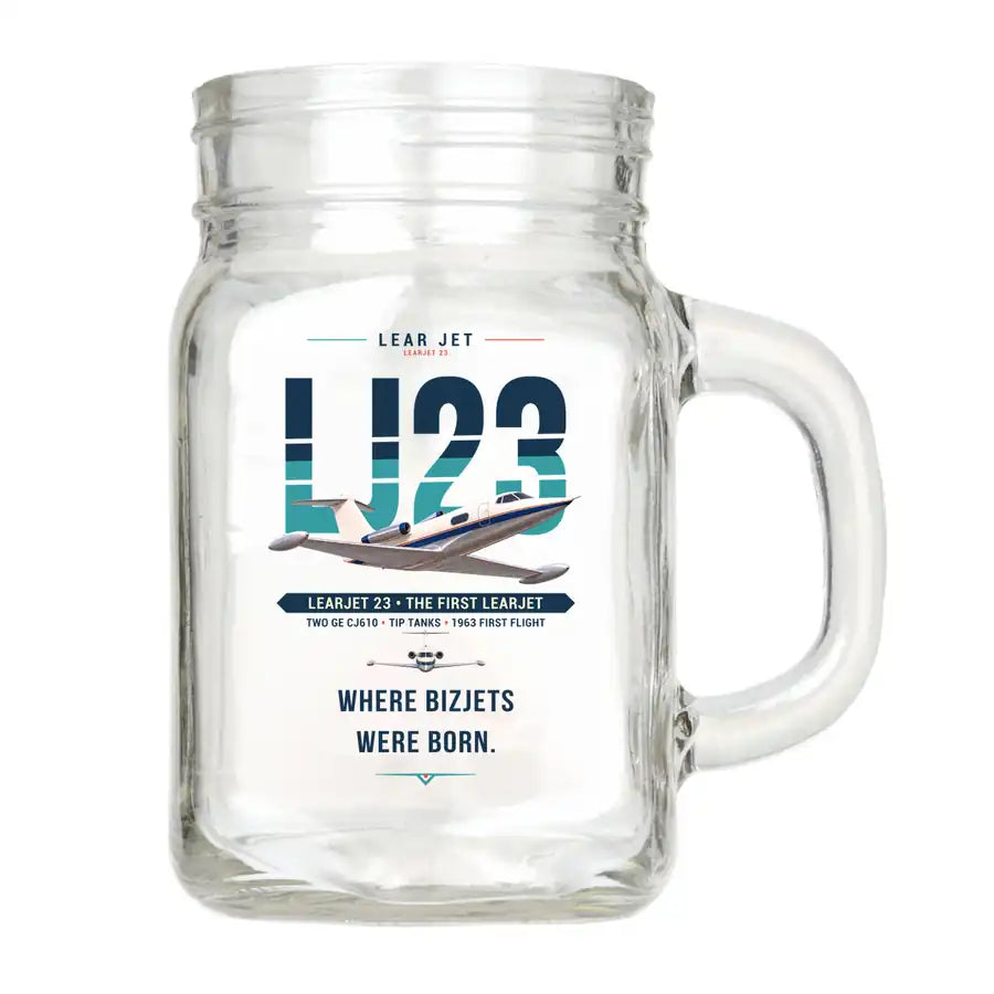 Bombardier Learjet 23 - Original - Cocktail Glass (Mason Jar)