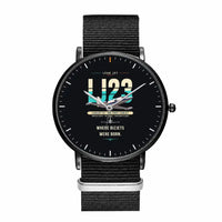 Thumbnail for Bombardier Learjet 23 - Original - Slim Leather - Black and Black Nylon Strap