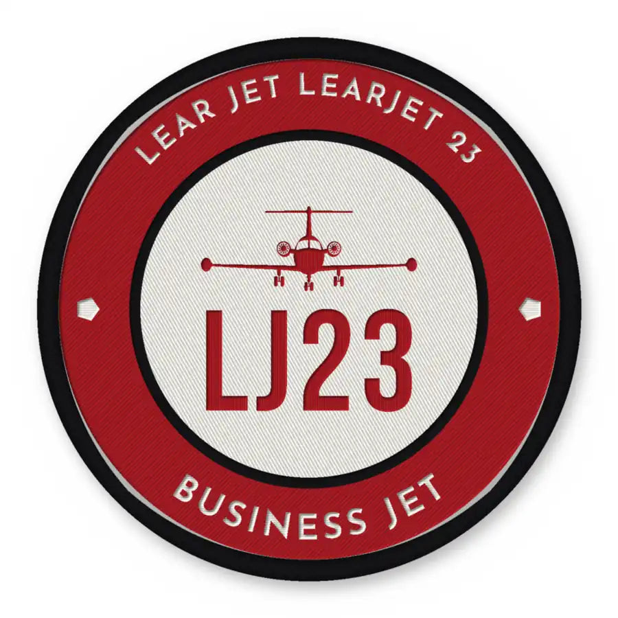 Bombardier Learjet 23 Patches - Circle - Red White