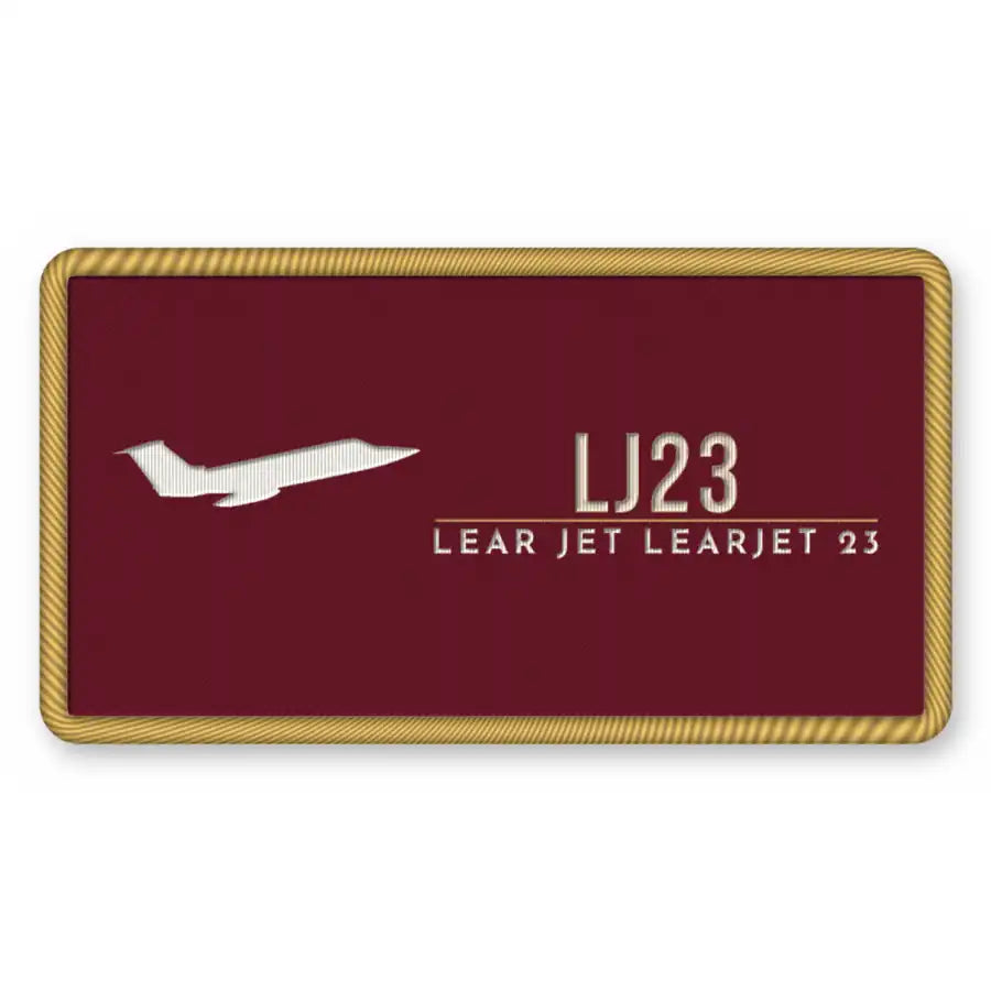 Bombardier Learjet 23 Patches - Rectangle - Burgundy Cream