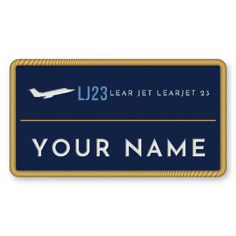 Bombardier Learjet 23 Patches - Rectangle + Name - Navy Sky