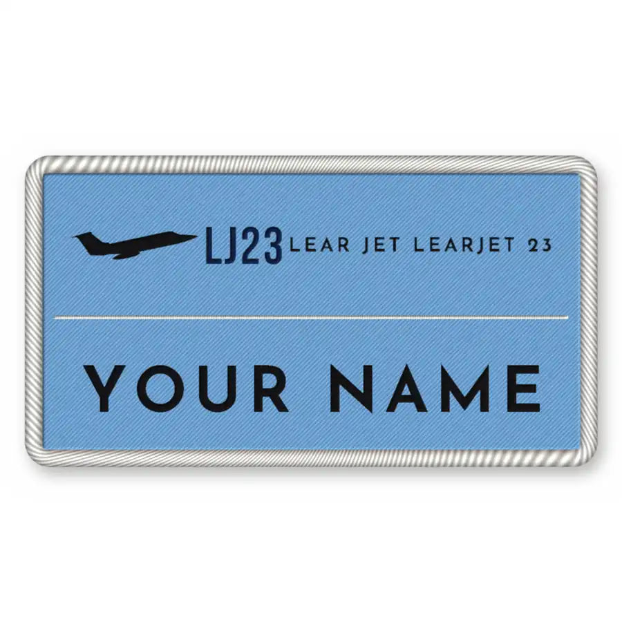 Bombardier Learjet 23 Patches - Rectangle + Name - Sky Navy