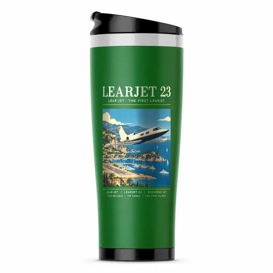Bombardier Learjet 23 - Poster - Stainless Steel (No Holder) - Green