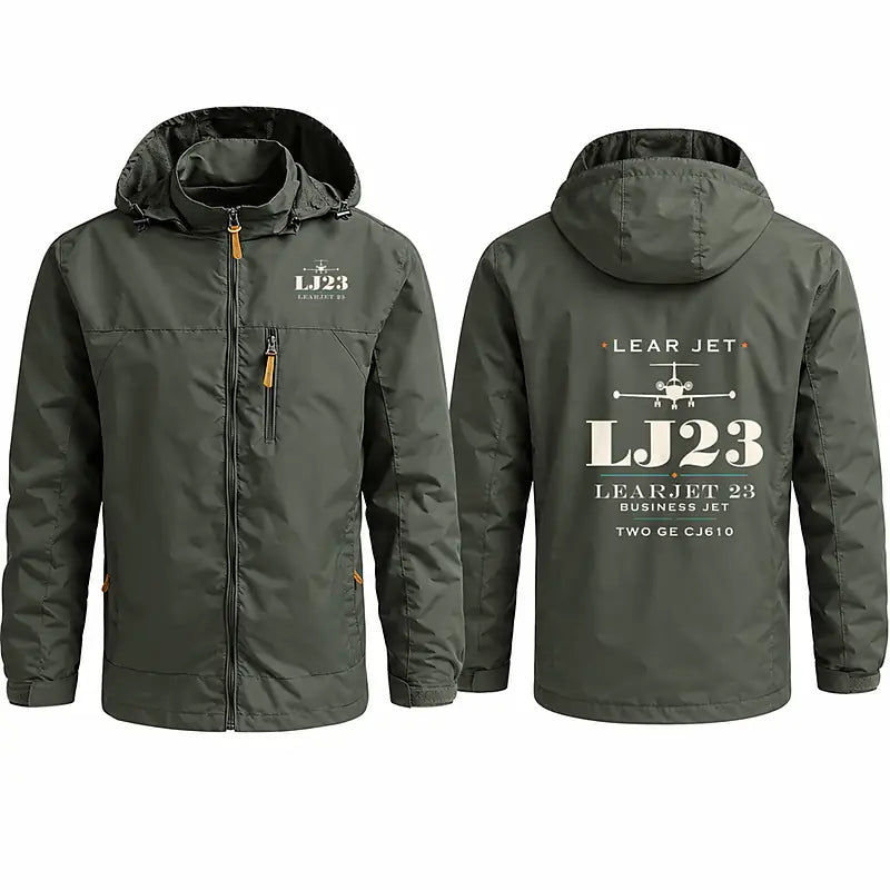 Bombardier Learjet 23 Stylish Jackets - Hooded Windbreaker - Heritage - Olive Green