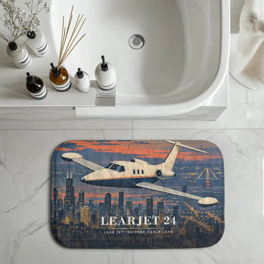 Bombardier Learjet 24 - 3D - Bath Mat