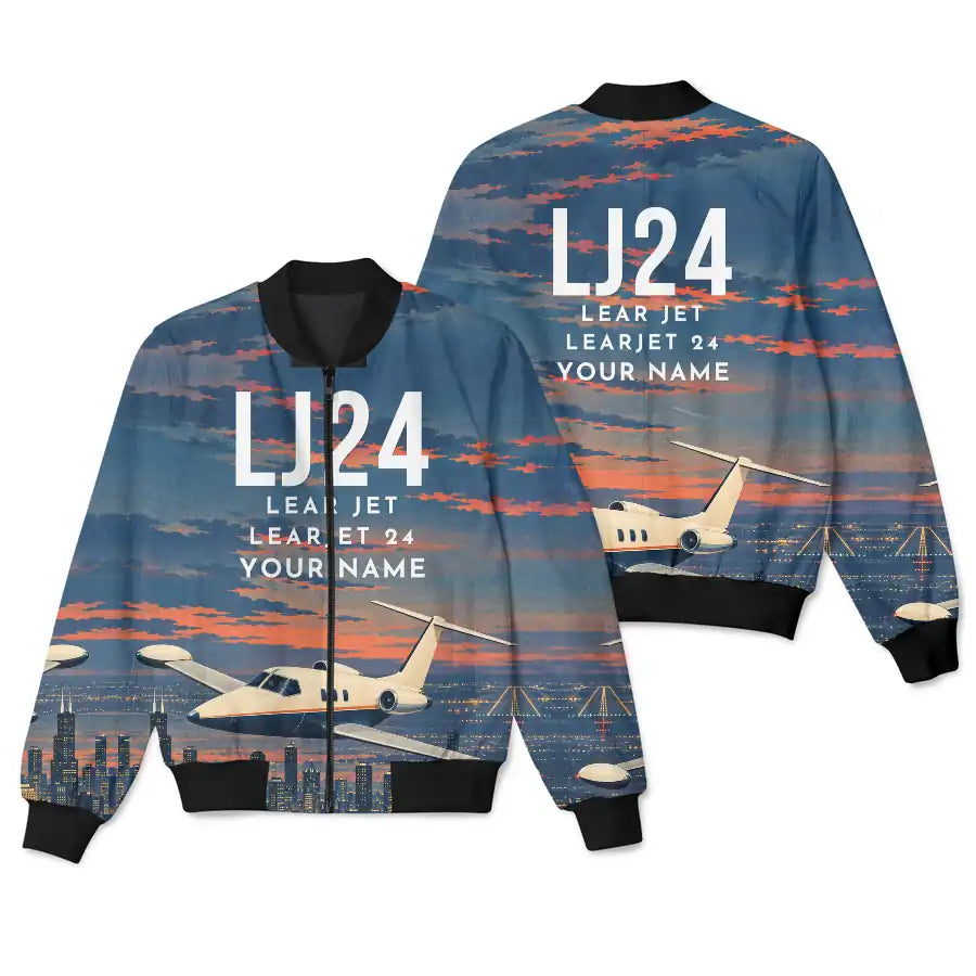 Bombardier Learjet 24 3D All-Over Print Clothing - Bomber Jacket - 3D + Name