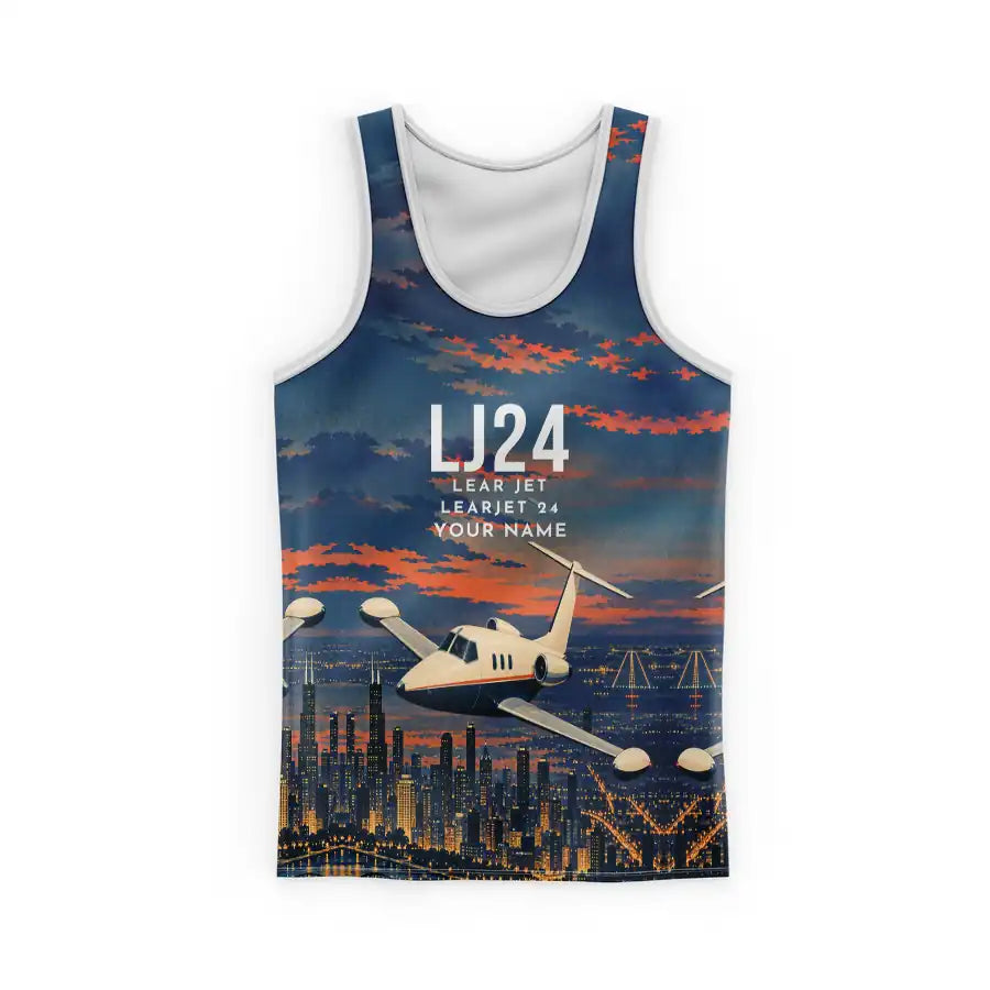 Bombardier Learjet 24 3D All-Over Print Clothing - Tank Top - 3D + Name