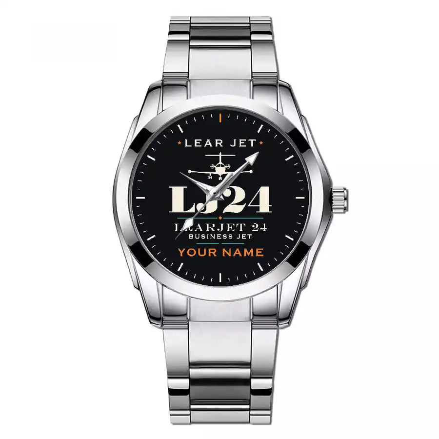 Bombardier Learjet 24 - Heritage + Name - Stainless Steel Band - For Men