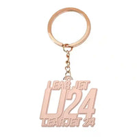 Thumbnail for Bombardier Learjet 24 - Hollow Key Chain - Tag - Rose gold