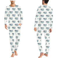 Thumbnail for Bombardier Learjet 24 - Men Pajamas - Cartoon Pattern - White