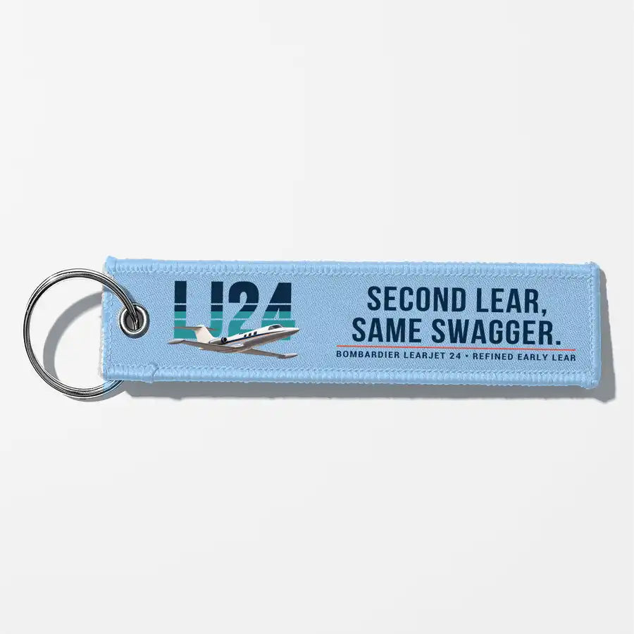 Bombardier Learjet 24 Aviator Key Chains - Light Blue - Original
