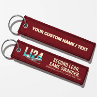 Thumbnail for Bombardier Learjet 24 Aviator Key Chains - Dark Red - Original - Personalized