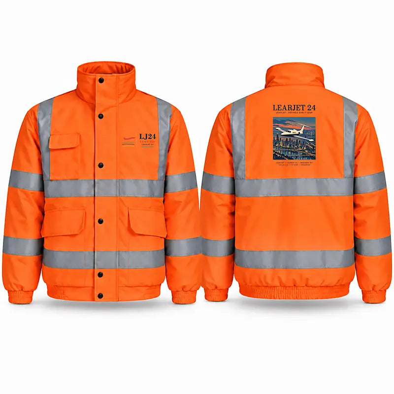 Bombardier Learjet 24 Reflective Winter Jackets - Poster - Orange