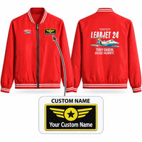Thumbnail for Bombardier Learjet 24 Stylish Jackets - Baseball Collar - Cartoon + Name - Red