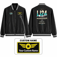 Thumbnail for Bombardier Learjet 24 Stylish Jackets - Baseball Collar - Original + Name - Black