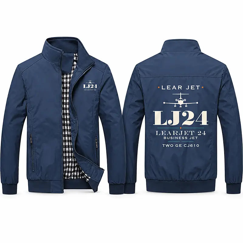 Bombardier Learjet 24 Stylish Jackets - Stand Collar - Heritage - Navy Blue