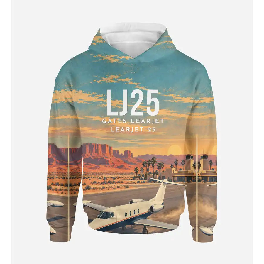 Bombardier Learjet 25 3D All-Over Print Clothing - Hoodie - 3D