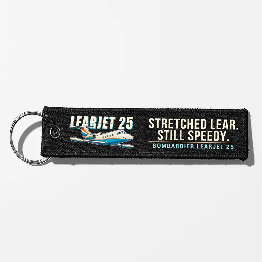 Bombardier Learjet 25 Aviator Key Chains - Black - Cartoon