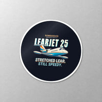 Thumbnail for Bombardier Learjet 25 - Cartoon - Circle Sticker - Close-up