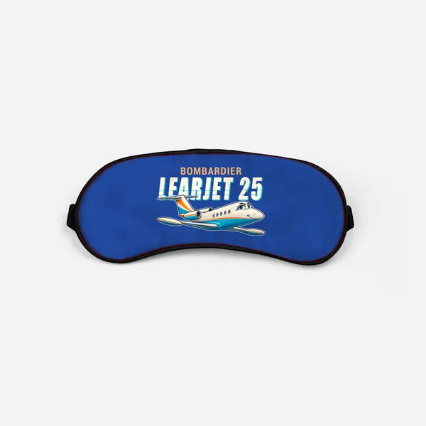Bombardier Learjet 25 - Cartoon - Sleep Mask - Blue