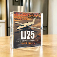 Thumbnail for Bombardier Learjet 25 - Crystal Ornament - 3D + Name - Kitchen
