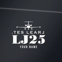 Thumbnail for Bombardier Learjet 25 - Heritage Die-Cut - White + Name - Die-Cut - Close-up