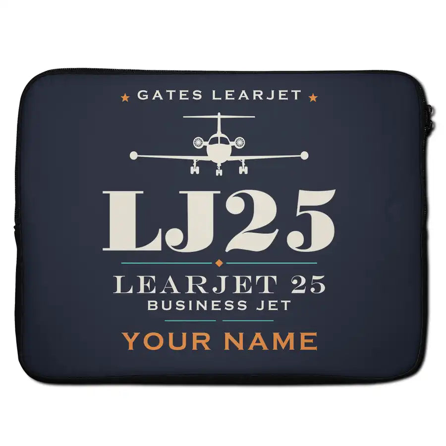 Bombardier Learjet 25 - Heritage + Name - Laptop Sleeve