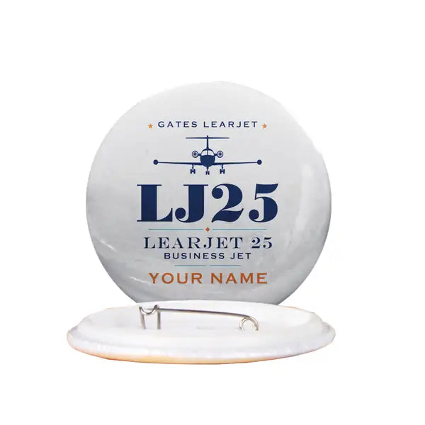 Bombardier Learjet 25 - Heritage + Name - Pin - White