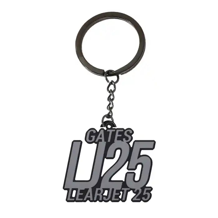 Bombardier Learjet 25 - Hollow Key Chain - Tag - Black