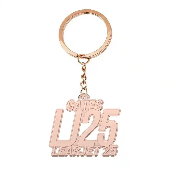 Bombardier Learjet 25 - Hollow Key Chain - Tag - Rose gold