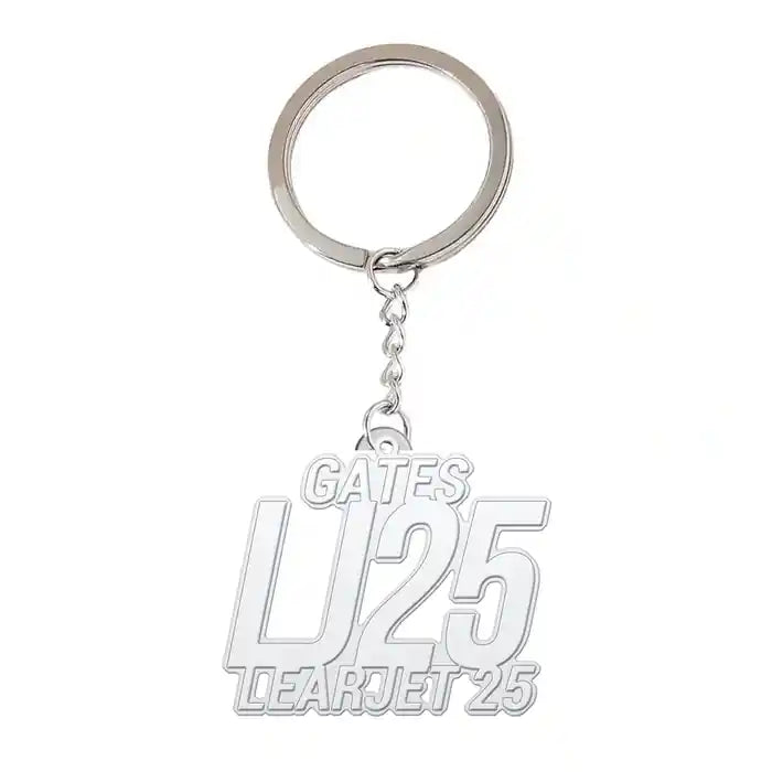 Bombardier Learjet 25 - Hollow Key Chain - Tag - Silver