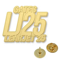 Thumbnail for Bombardier Learjet 25 - Hollow Pin - Tag - Gold