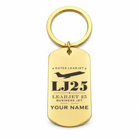 Thumbnail for Bombardier Learjet 25 - Key Chain - Heritage + Name - Gold