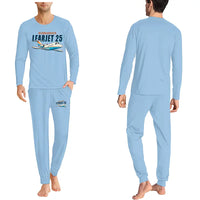Thumbnail for Bombardier Learjet 25 - Men Pajamas - Cartoon Chest - Light Blue