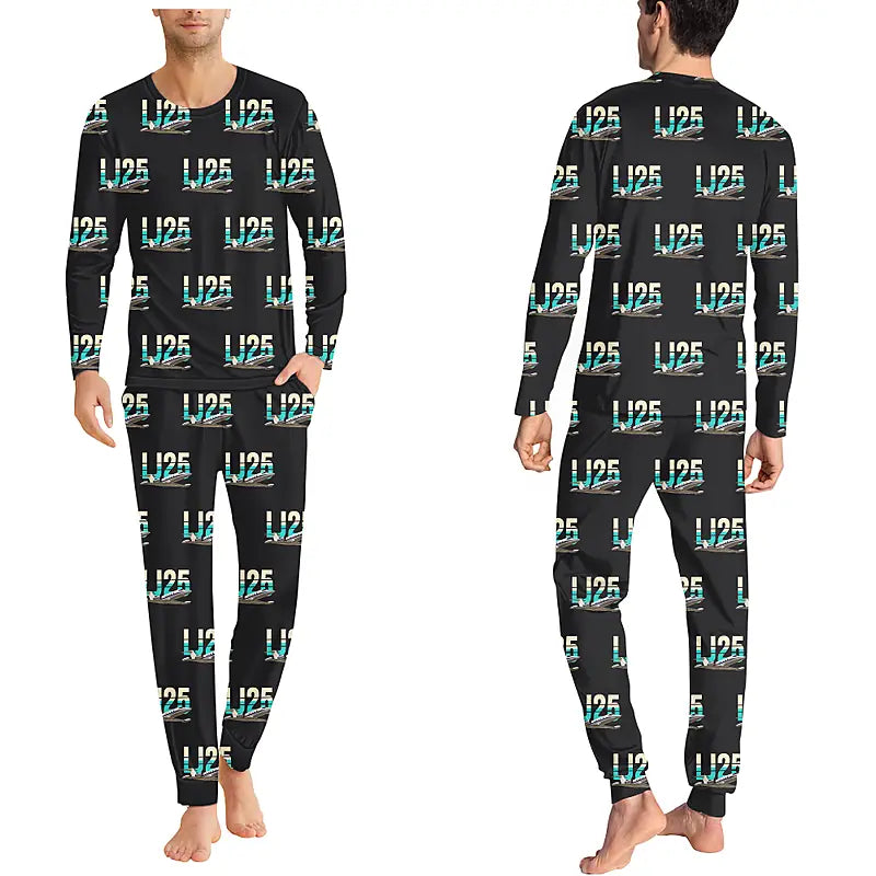 Bombardier Learjet 25 - Men Pajamas - Original Pattern - Black