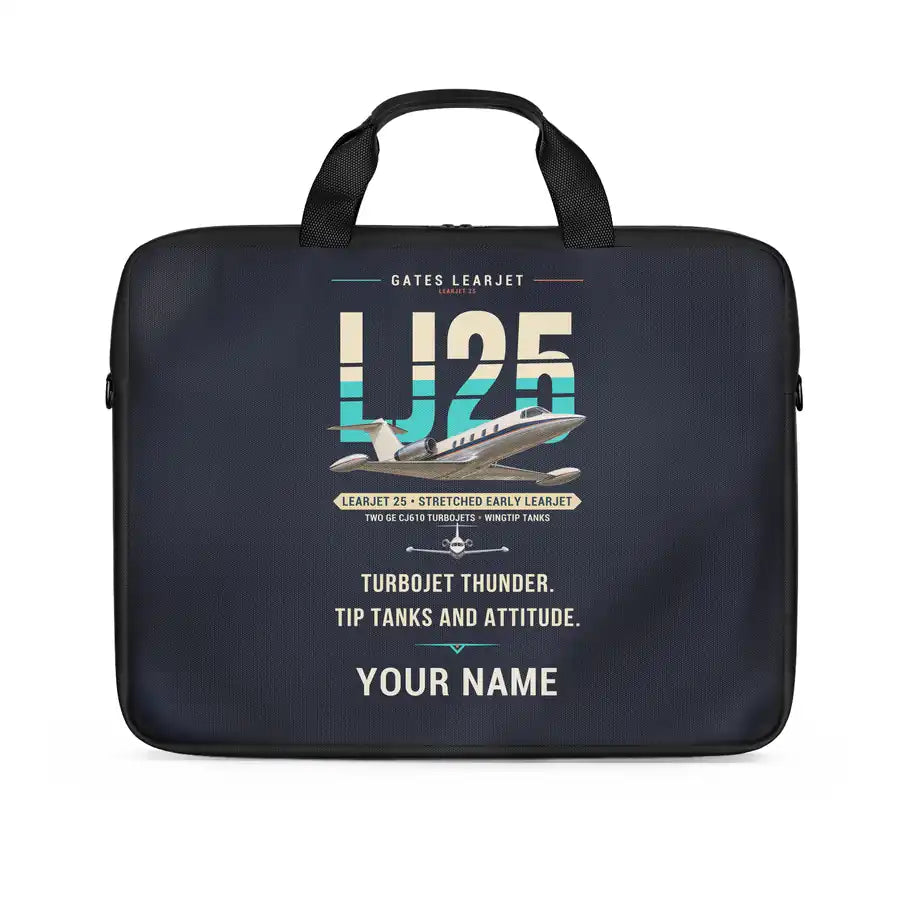 Bombardier Learjet 25 - Original + Name - Laptop Bag