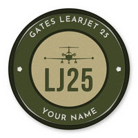 Thumbnail for Bombardier Learjet 25 Patches - Circle + Name - Olive Khaki